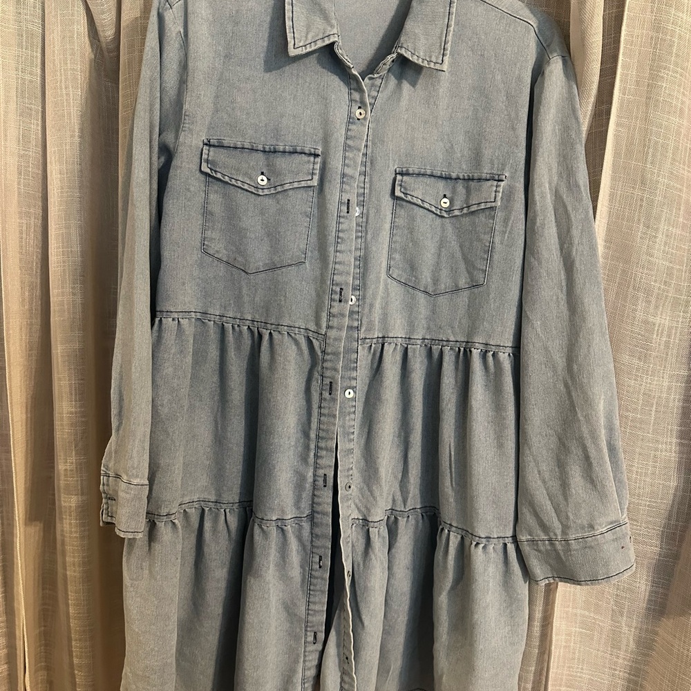 Denim Button-Up Dress